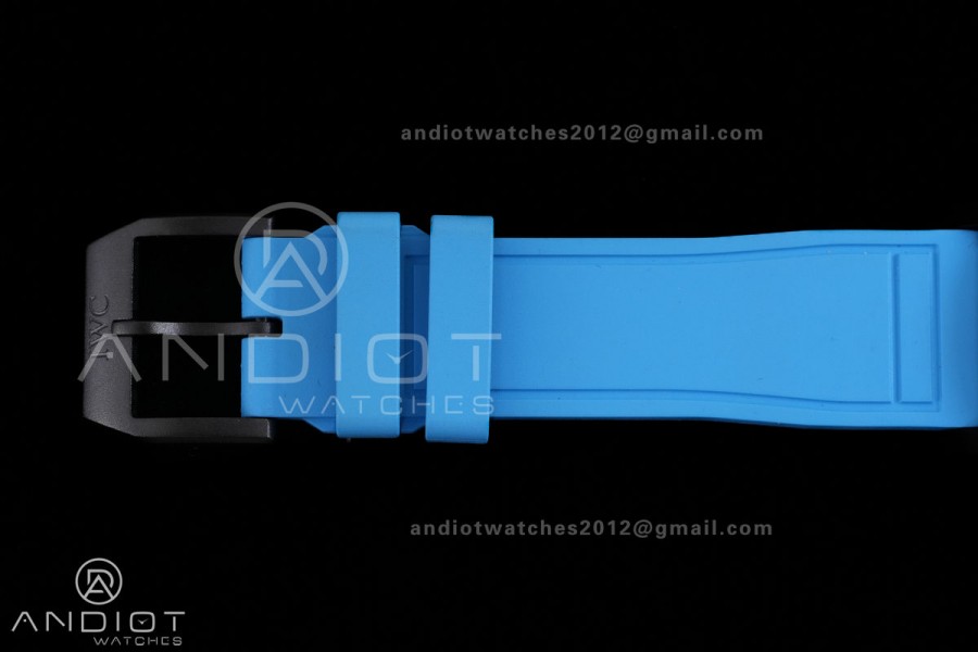 IWC Pilot 41 Top Gun  Ceramic IW328107 M+F Best Edition on Blue Rubber Strap MIYOTA 9015