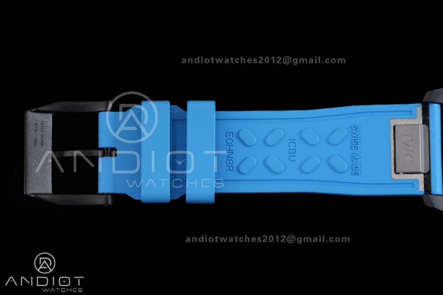 IWC Pilot 41 Top Gun  Ceramic IW328107 M+F Best Edition on Blue Rubber Strap MIYOTA 9015