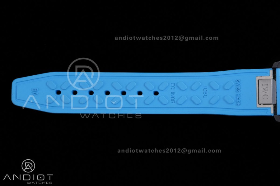IWC Pilot 41 Top Gun  Ceramic IW328107 M+F Best Edition on Blue Rubber Strap MIYOTA 9015