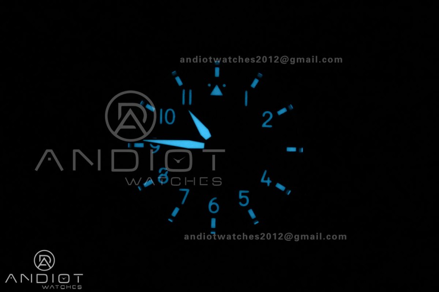 IWC Pilot 41 Top Gun  Ceramic IW328107 M+F Best Edition on Blue Rubber Strap MIYOTA 9015