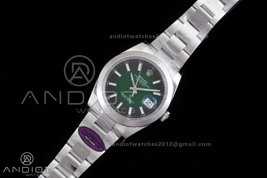 DateJust 41 126330 RCF 1:1 Best Edition 904L Steel Green Ombre Dial on Oyster Bracelet RC3235