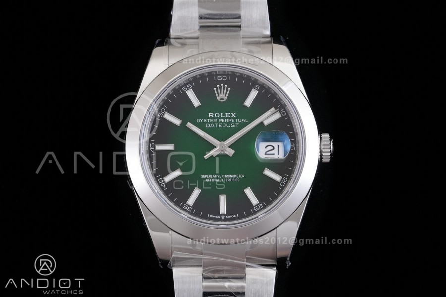 DateJust 41 126330 RCF 1:1 Best Edition 904L Steel Green Ombre Dial on Oyster Bracelet RC3235