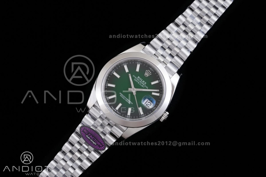 DateJust 41 126300 RCF 1:1 Best Edition 904L Steel Green Ombre Dial on Jubilee Bracelet RC3235