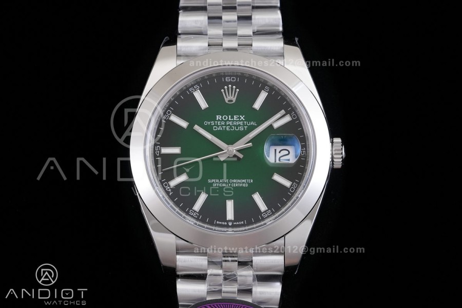 DateJust 41 126300 RCF 1:1 Best Edition 904L Steel Green Ombre Dial on Jubilee Bracelet RC3235