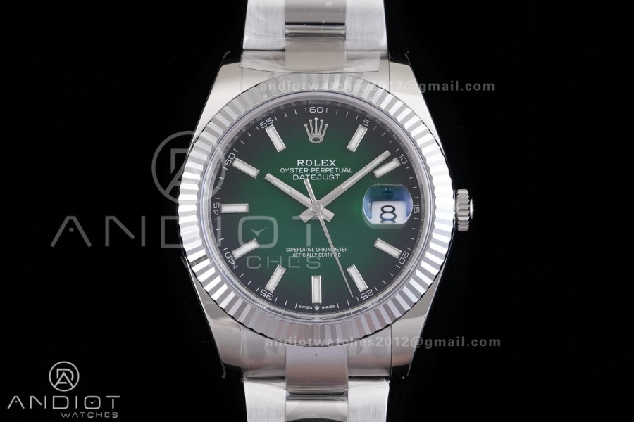 DateJust 41 126334 RCF 1:1 Best Edition 904L Steel Green Ombre Dial on Oyster Bracelet RC3235
