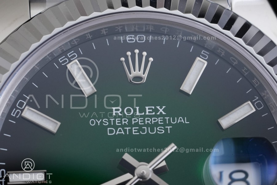 DateJust 41 126334 RCF 1:1 Best Edition 904L Steel Green Ombre Dial on Oyster Bracelet RC3235