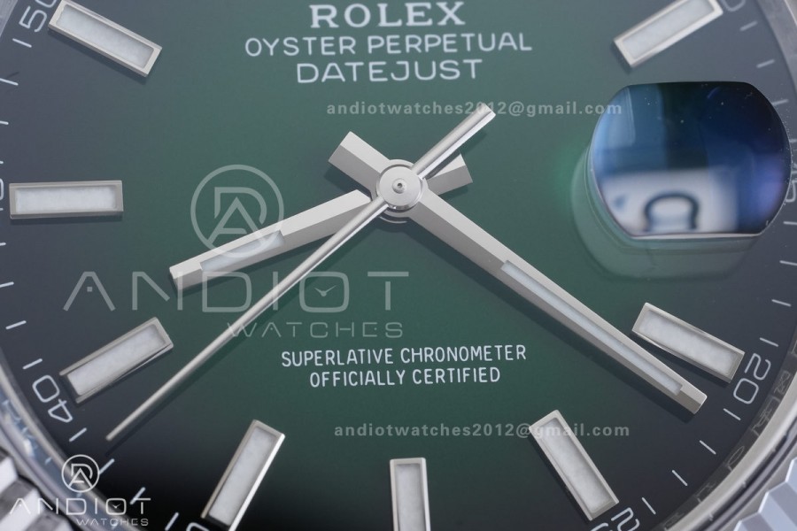 DateJust 41 126334 RCF 1:1 Best Edition 904L Steel Green Ombre Dial on Oyster Bracelet RC3235