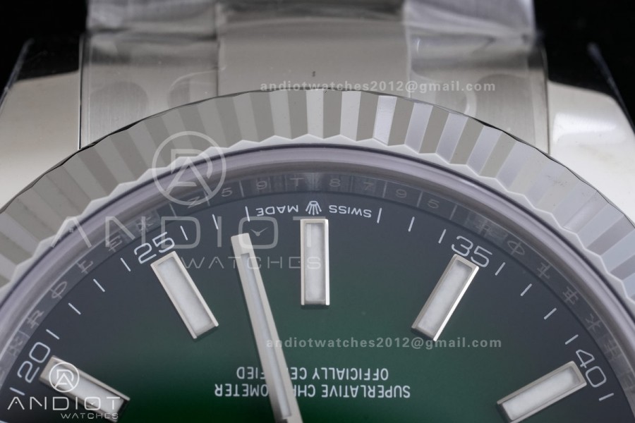DateJust 41 126334 RCF 1:1 Best Edition 904L Steel Green Ombre Dial on Oyster Bracelet RC3235