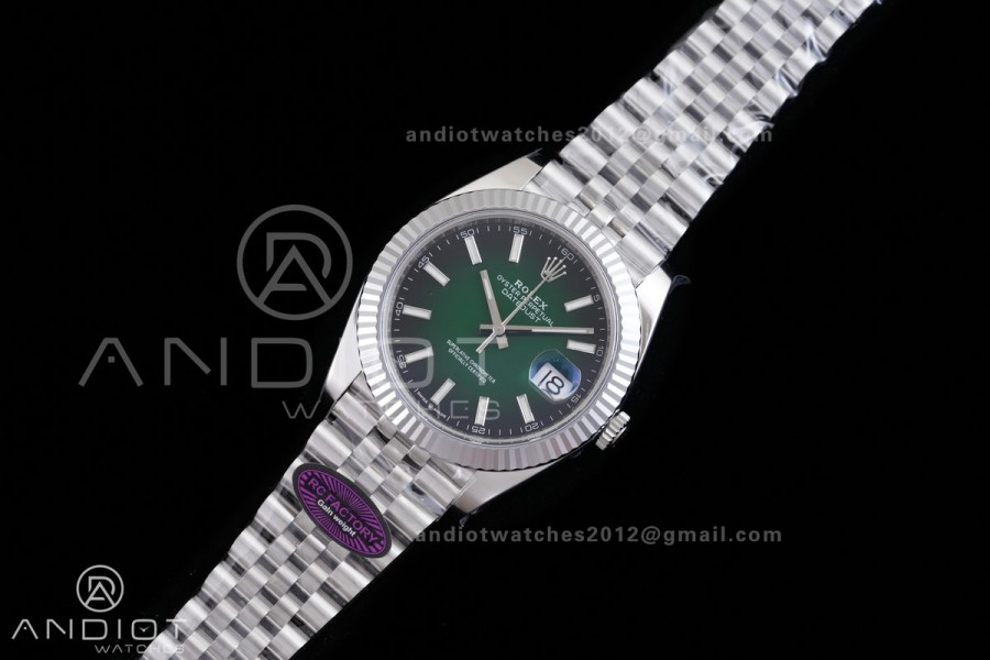 DateJust 41 126334 RCF 1:1 Best Edition 904L Steel Green Ombre Dial on Jubilee Bracelet RC3235