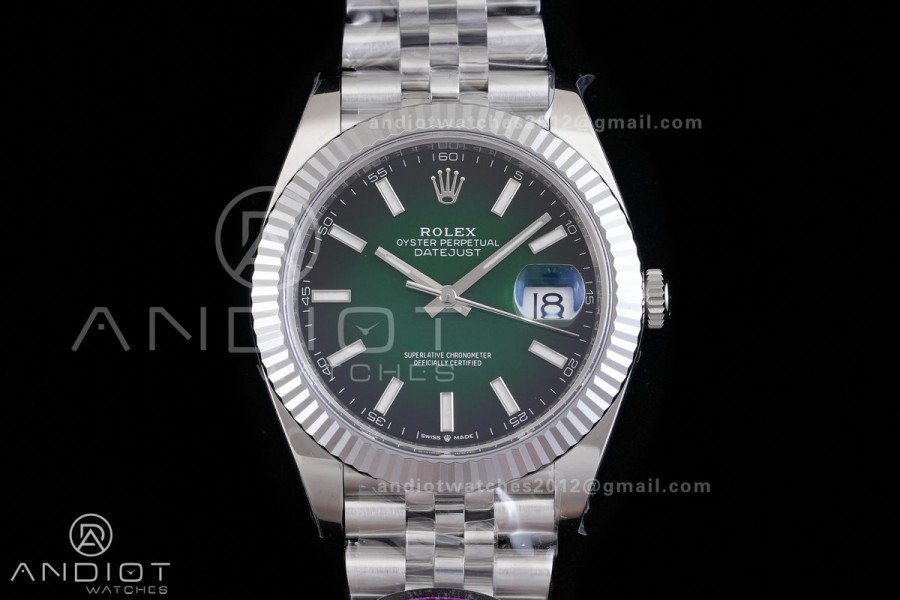 DateJust 41 126334 RCF 1:1 Best Edition 904L Steel Green Ombre Dial on Jubilee Bracelet RC3235