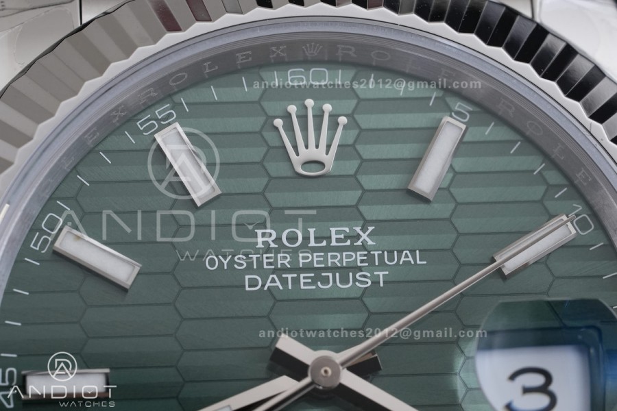 DateJust 41 126334 904L SS VSF 1:1 Best Edition Green Textured Dial on Jubilee Bracelet VS3235