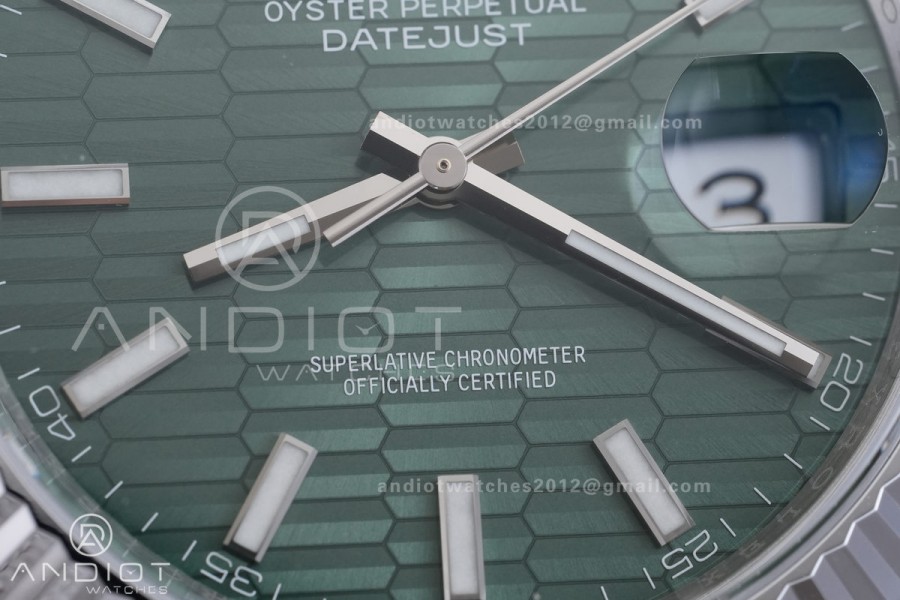 DateJust 41 126334 904L SS VSF 1:1 Best Edition Green Textured Dial on Jubilee Bracelet VS3235