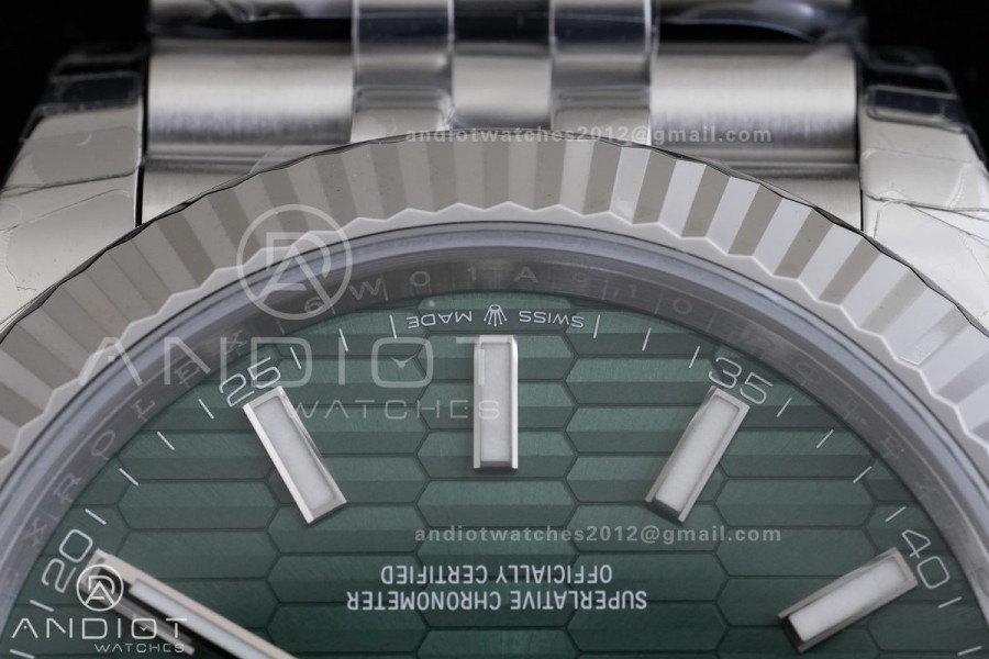 DateJust 41 126334 904L SS VSF 1:1 Best Edition Green Textured Dial on Jubilee Bracelet VS3235