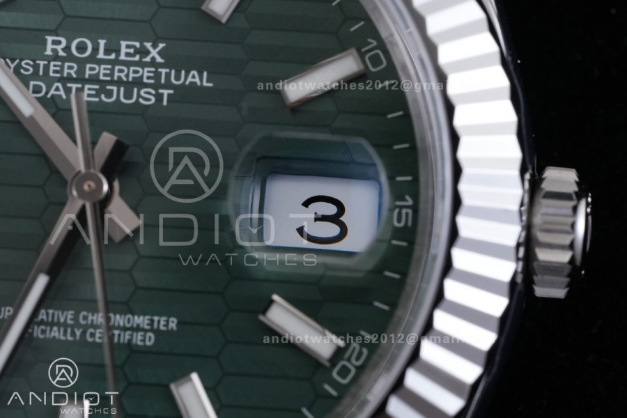DateJust 41 126334 904L SS VSF 1:1 Best Edition Green Textured Dial on Jubilee Bracelet VS3235