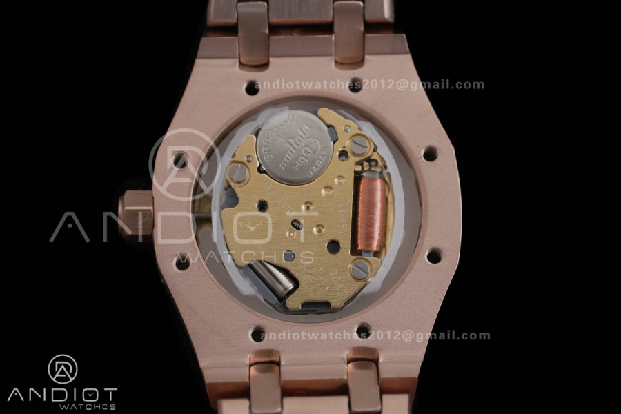 Royal Oak 23mm Frosted RG MF 1:1 Best Edition RG Dial on RG Bracelet Quartz