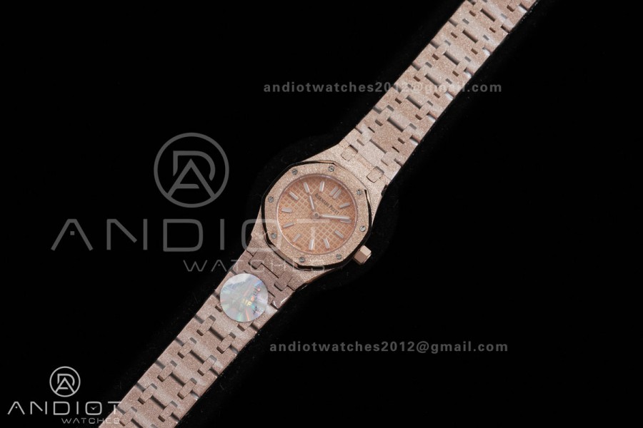 Royal Oak 23mm Frosted RG MF 1:1 Best Edition RG Dial on RG Bracelet Quartz
