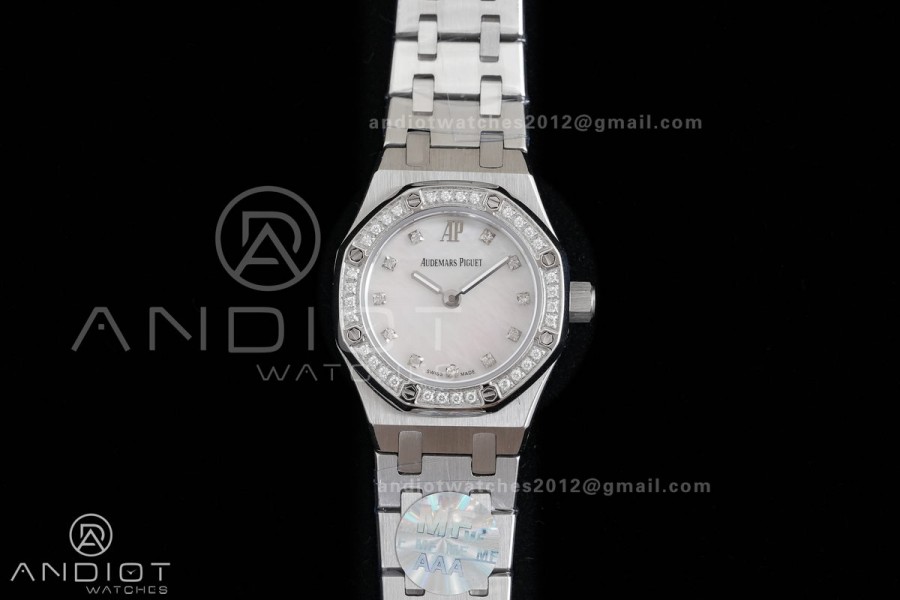 Royal Oak 23mm MF 1:1 Best Edition Mop Dial Diamond Bezel on SS Bracelet Quartz