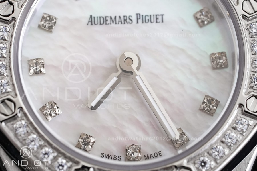 Royal Oak 23mm MF 1:1 Best Edition Mop Dial Diamond Bezel on SS Bracelet Quartz