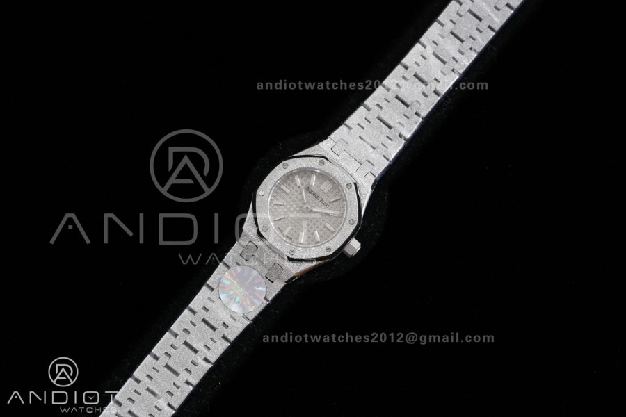 Royal Oak 23mm Frosted SS MF 1:1 Best Edition Gray Dial on SS Bracelet Quartz