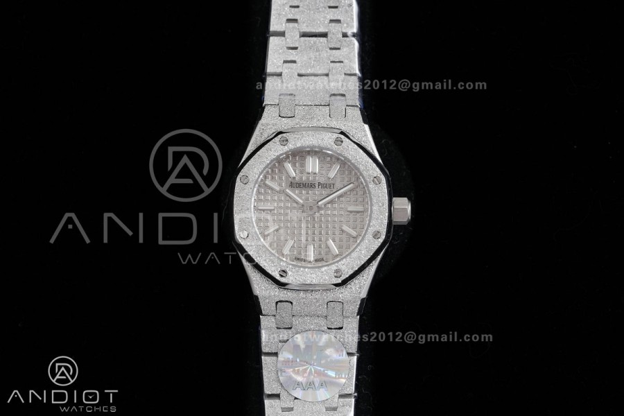 Royal Oak 23mm Frosted SS MF 1:1 Best Edition Gray Dial on SS Bracelet Quartz