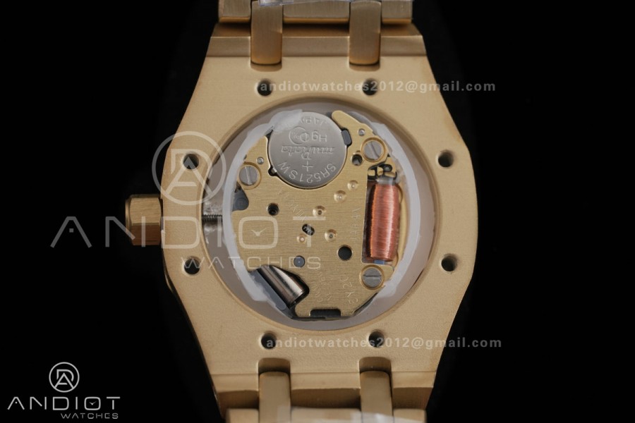 Royal Oak 23mm YG MF 1:1 Best Edition White Dial Diamond Bezel on YG Bracelet Quartz