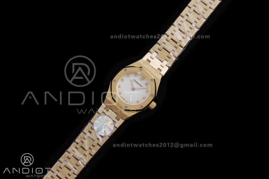 Royal Oak 23mm YG MF 1:1 Best Edition Mop Diamond Dial on YG Bracelet Quartz
