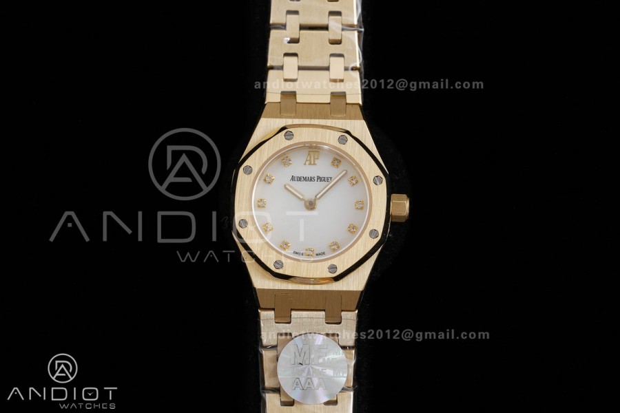 Royal Oak 23mm YG MF 1:1 Best Edition Mop Diamond Dial on YG Bracelet Quartz