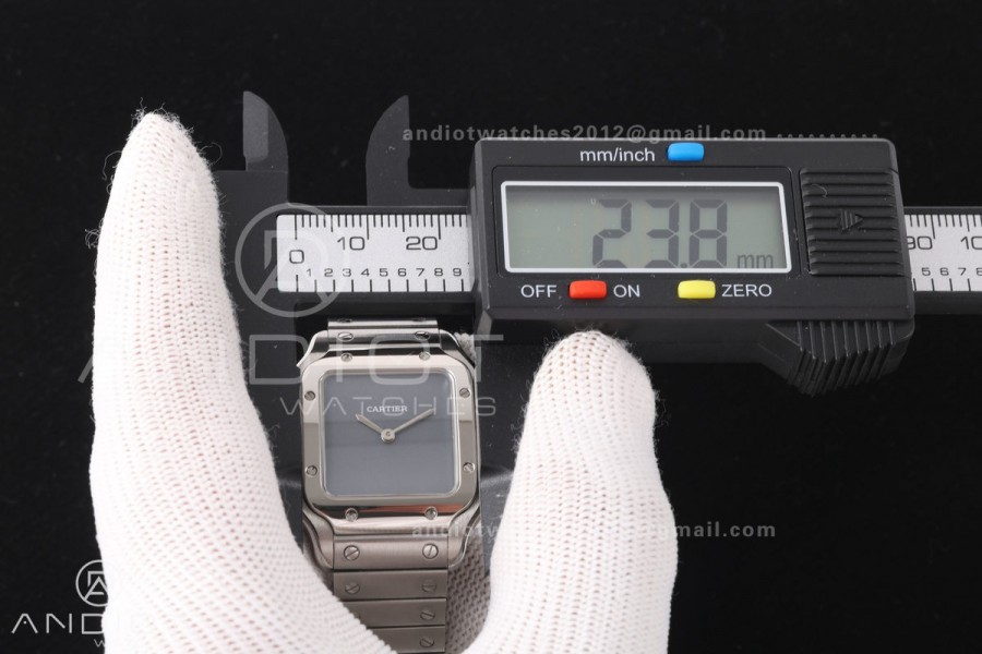 Santos 27mm SS 8848F 1:1 Best Edition Gray Dial on SS Bracelet Quartz