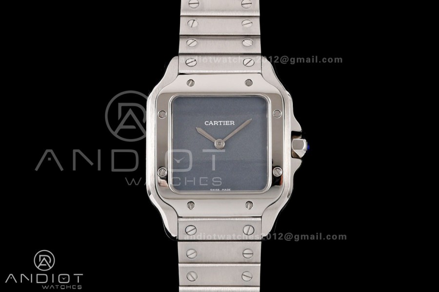 Santos 27mm SS 8848F 1:1 Best Edition Gray Dial on SS Bracelet Quartz