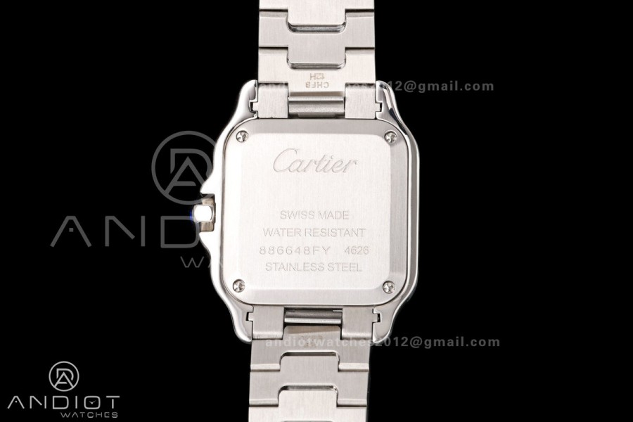 Santos 27mm SS 8848F 1:1 Best Edition Gray Dial on SS Bracelet Quartz