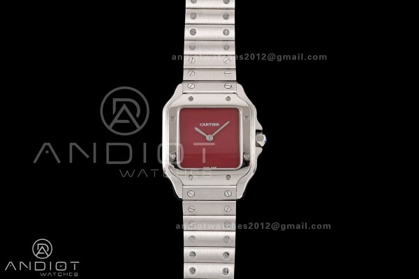 Santos 27mm SS 8848F 1:1 Best Edition Red Dial on SS Bracelet Quartz