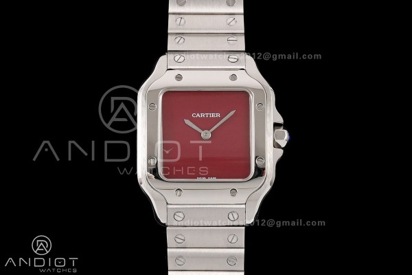 Santos 27mm SS 8848F 1:1 Best Edition Red Dial on SS Bracelet Quartz