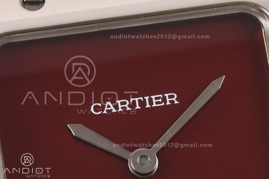 Santos 27mm SS 8848F 1:1 Best Edition Red Dial on SS Bracelet Quartz