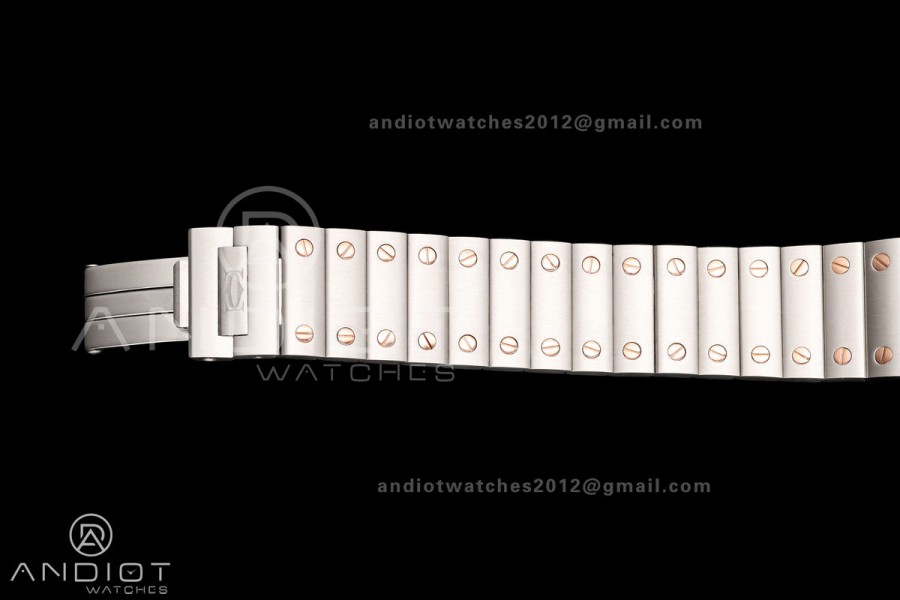 Santos 27mm SS/RG 8848F 1:1 Best Edition Red Dial on SS/RG Bracelet Quartz
