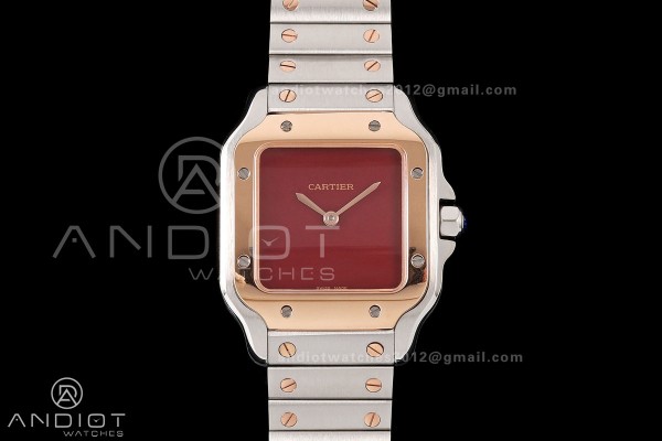 Santos 27mm SS/RG 8848F 1:1 Best Edition Red Dial on SS/RG Bracelet Quartz
