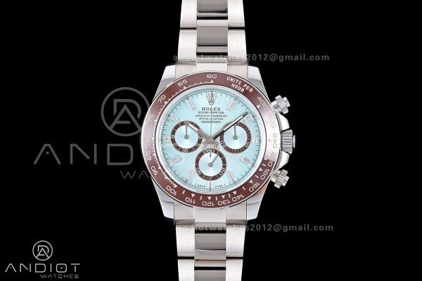 Daytona 126506 QF 1:1 Best Edition Ice Blue Crystal Dial on SS Bracelet JH4131 Free Sprung (Weighted)