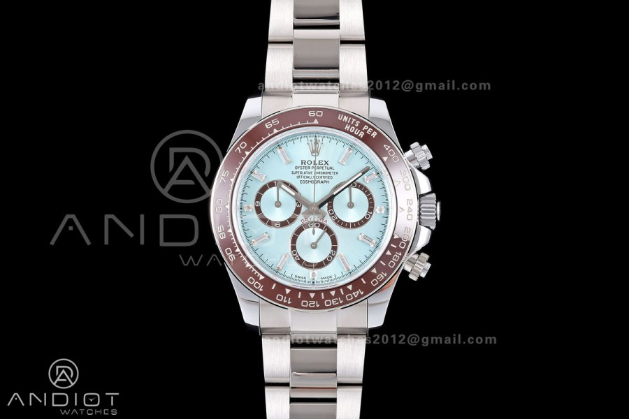 Daytona 126506 QF 1:1 Best Edition Ice Blue Crystal Dial on SS Bracelet JH4131 Free Sprung (Weighted)