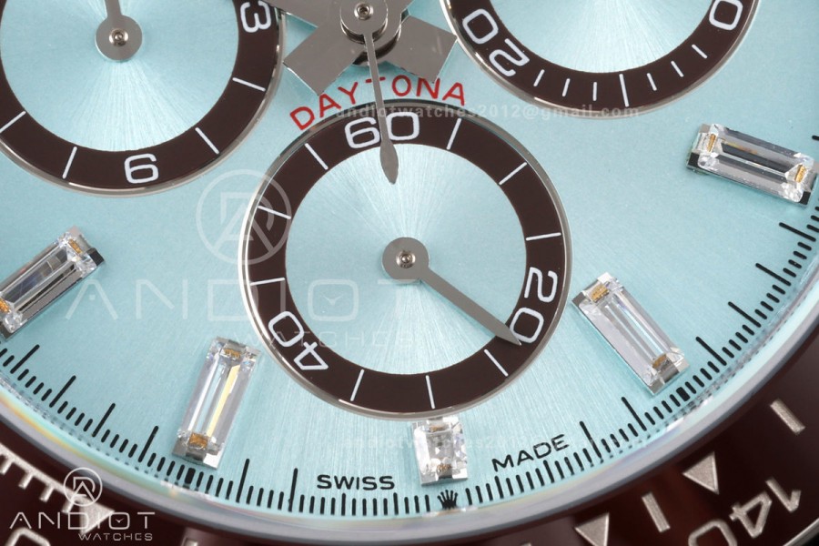 Daytona 126506 QF 1:1 Best Edition Ice Blue Crystal Dial on SS Bracelet JH4131 Free Sprung (Weighted)
