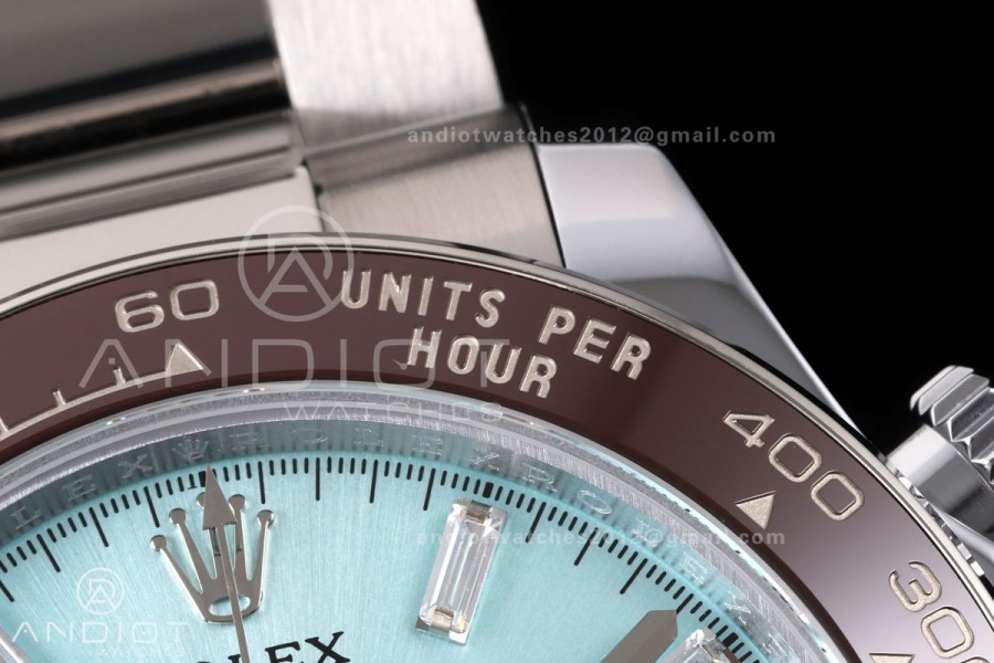 Daytona 126506 QF 1:1 Best Edition Ice Blue Crystal Dial on SS Bracelet JH4131 Free Sprung (Weighted)
