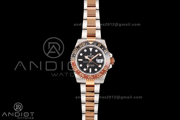 GMT-Master II 126711 CHNR 904L QF 1:1 Best Edition on SS/RG Bracelet JH3285 Free Sprung