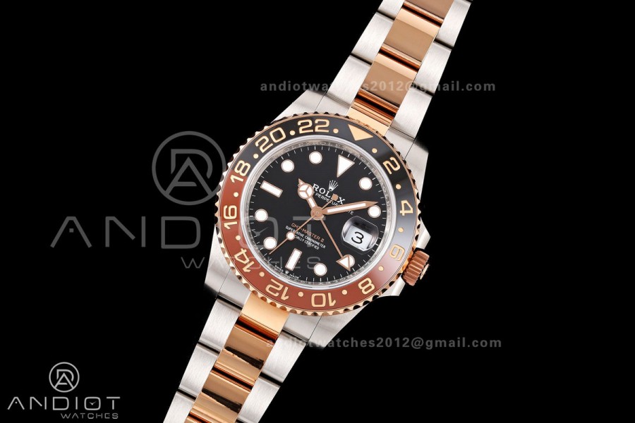 GMT-Master II 126711 CHNR 904L QF 1:1 Best Edition on SS/RG Bracelet JH3285 Free Sprung