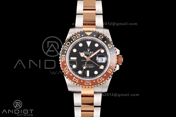 GMT-Master II 126711 CHNR 904L QF 1:1 Best Edition on SS/RG Bracelet JH3285 Free Sprung