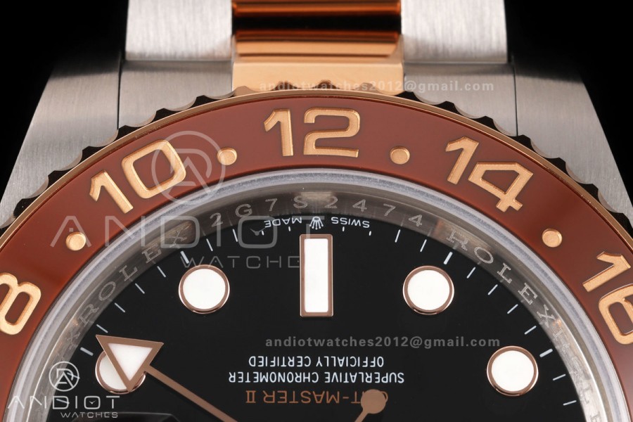 GMT-Master II 126711 CHNR 904L QF 1:1 Best Edition on SS/RG Bracelet JH3285 Free Sprung