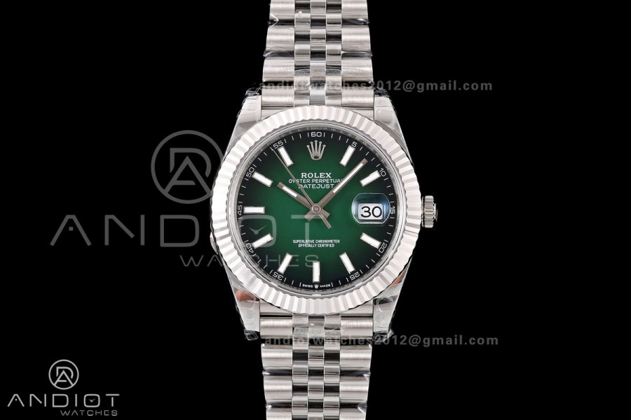 DateJust 41 126334 904L SS VSF 1:1 Best Edition Green Ombre Dial on Jubilee Bracelet VS3235v2 V2s (133g)