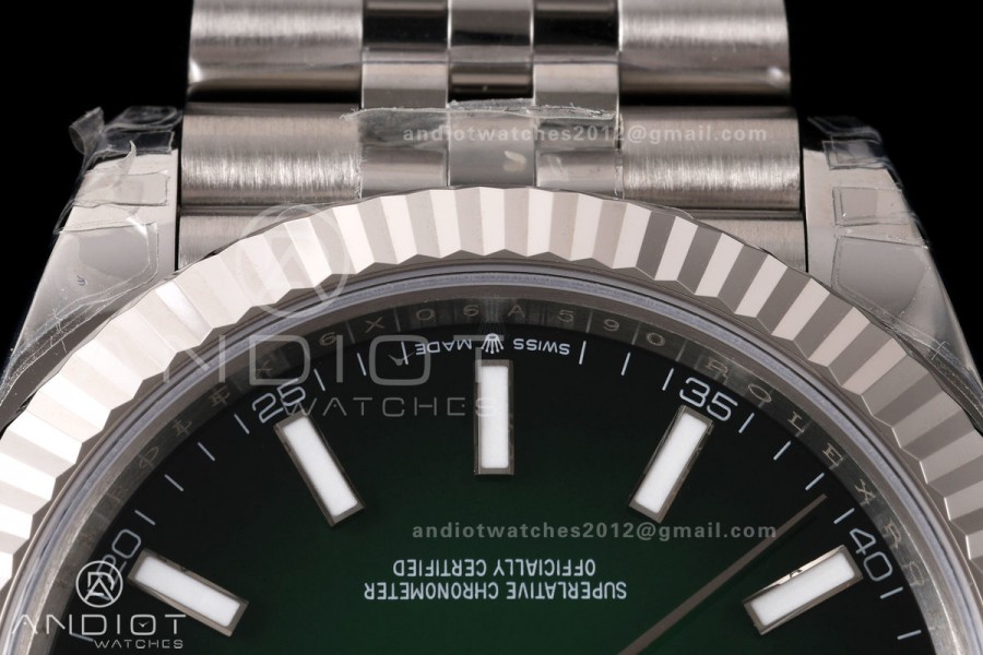 DateJust 41 126334 904L SS VSF 1:1 Best Edition Green Ombre Dial on Jubilee Bracelet VS3235v2 V2s (133g)