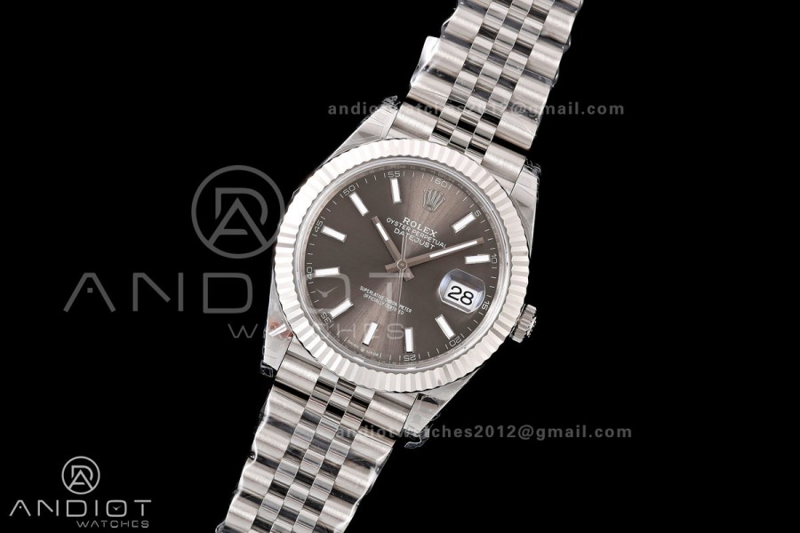 DateJust 41 126334 904L SS VSF 1:1 Best Edition Gray Stick Dial on Jubilee Bracelet VS3235v2 V2s (133g)