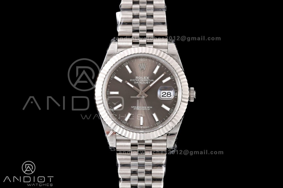 DateJust 41 126334 904L SS VSF 1:1 Best Edition Gray Stick Dial on Jubilee Bracelet VS3235v2 V2s (133g)