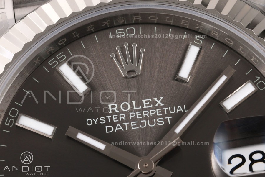 DateJust 41 126334 904L SS VSF 1:1 Best Edition Gray Stick Dial on Jubilee Bracelet VS3235v2 V2s (133g)