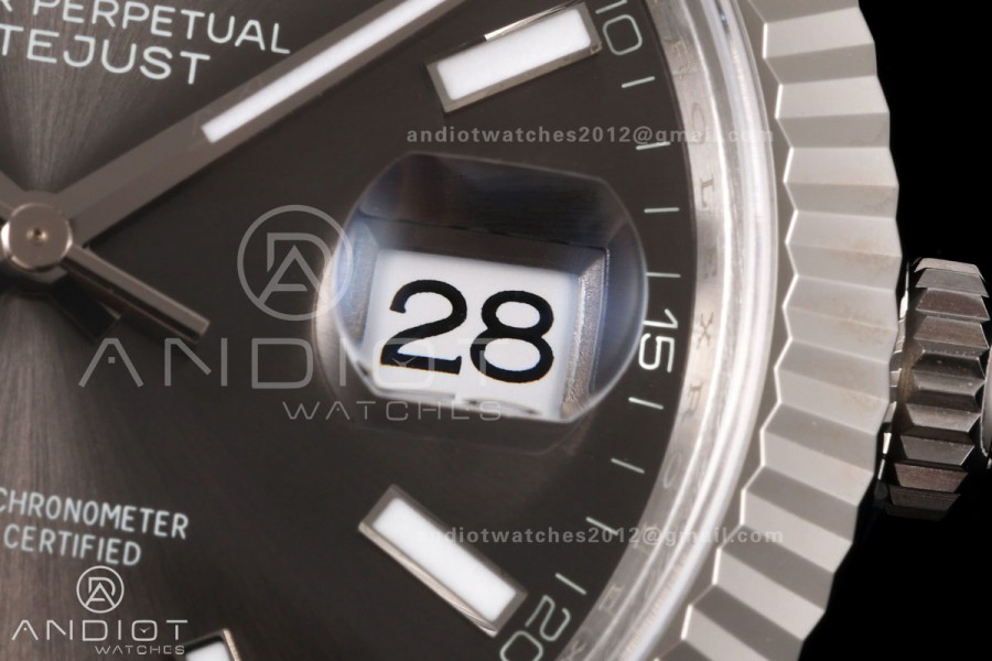 DateJust 41 126334 904L SS VSF 1:1 Best Edition Gray Stick Dial on Jubilee Bracelet VS3235v2 V2s (133g)