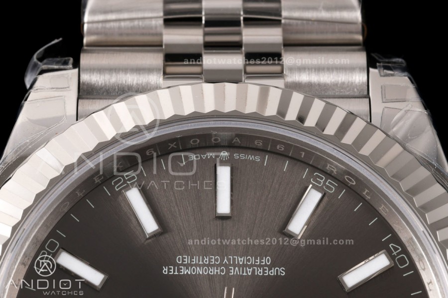 DateJust 41 126334 904L SS VSF 1:1 Best Edition Gray Stick Dial on Jubilee Bracelet VS3235v2 V2s (133g)